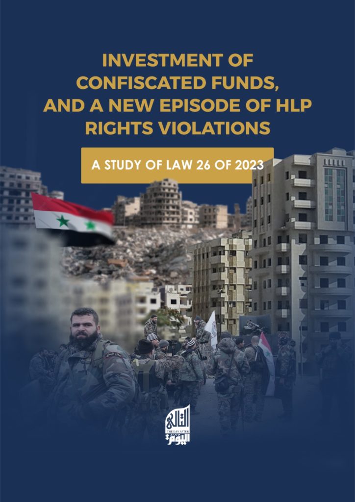 INVESTMENT OF CONFISCATED FUNDS, AND A NEW EPISODE OF HLP RIGHTS VIOLATIONS A STUDY OF LAW 26 OF 2023